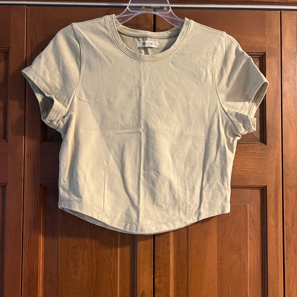 Madewell Short Sleeve Crop Tee in Green